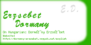 erzsebet dormany business card